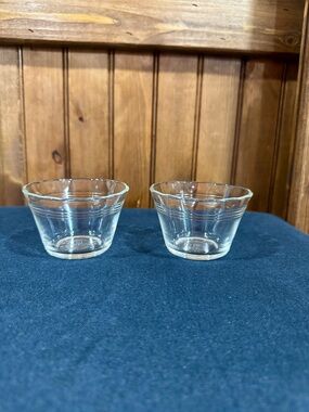 Vintage Pyrex Clear Glass Custard Bowls - Pair